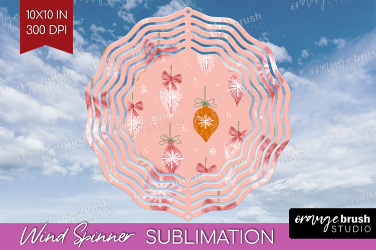 Pink Christmas Wind Spinner Sublimation PNG - Coquette Xmas