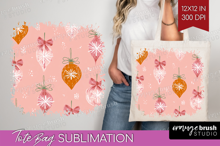 Pink Christmas Tote Bag - Coquette Xmas Tote Bag PNG