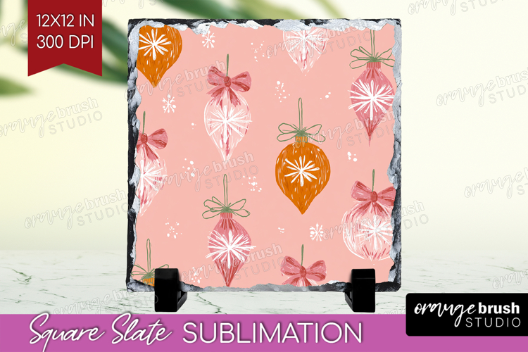Pink Christmas Slate PNG - Coquette Xmas Square Slate