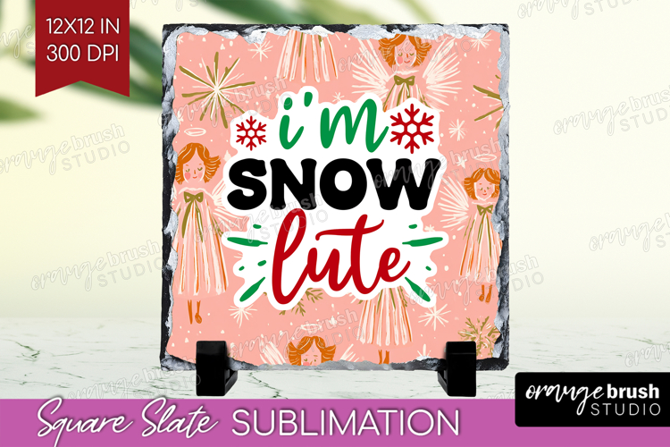 Funny Christmas Quote Slate PNG - Pink Xmas Square Slate