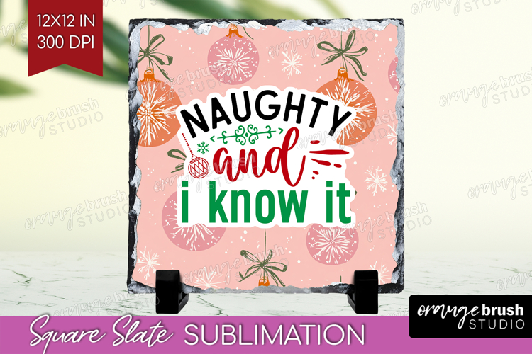 Funny Christmas Quote Slate PNG - Pink Xmas Square Slate