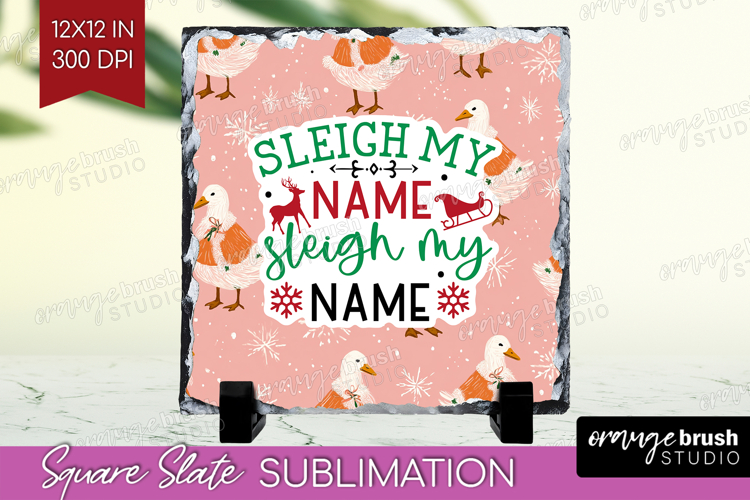 Funny Christmas Quote Slate PNG - Pink Xmas Square Slate
