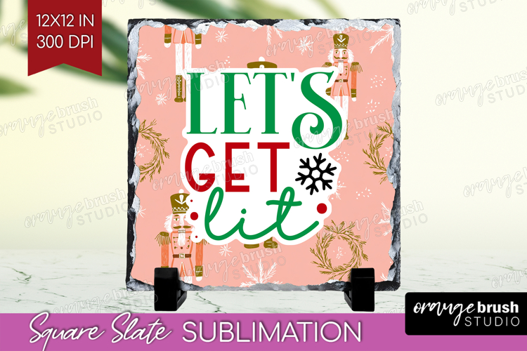 Funny Christmas Quote Slate PNG - Pink Xmas Square Slate