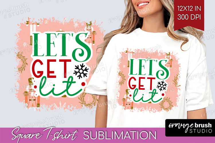 Funny Christmas Quote Square Tshirt Background - Pink Xmas