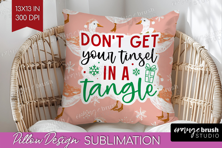 Funny Christmas Quote Pillow Sublimation - Pink Xmas Pillow