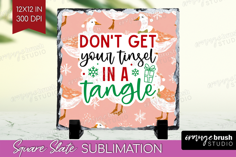 Funny Christmas Quote Slate PNG - Pink Xmas Square Slate