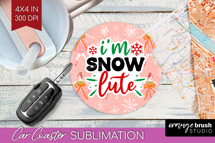 Funny Christmas Quote Car Coaster - Pink Xmas Coaster PNG