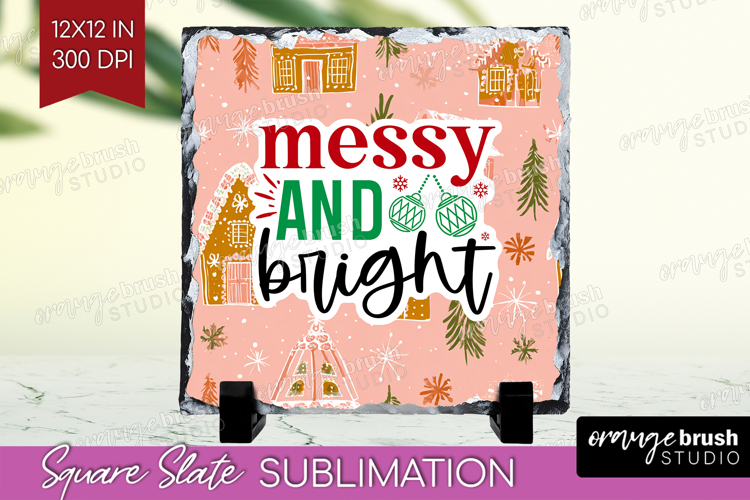Funny Christmas Quote Slate PNG - Pink Xmas Square Slate