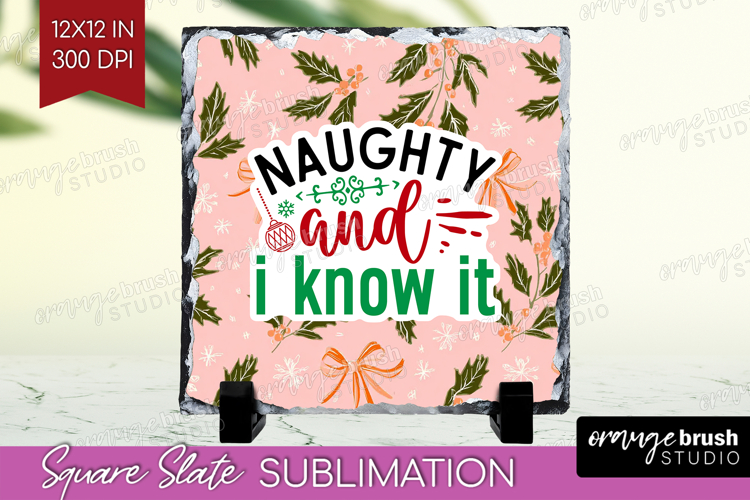 Funny Christmas Quote Slate PNG - Pink Xmas Square Slate