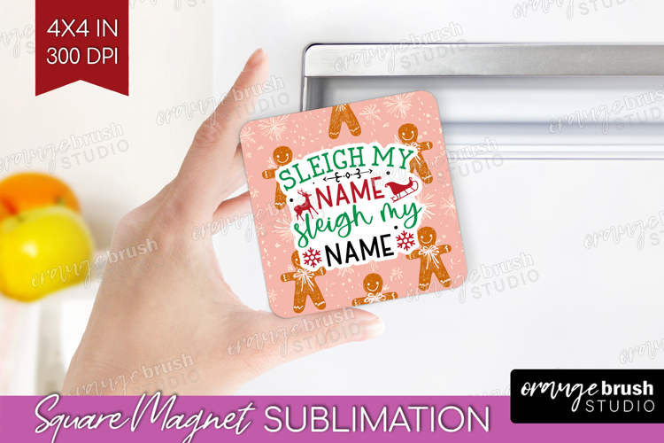 Funny Christmas Quote Magnet Sublimation - Pink Xmas Square