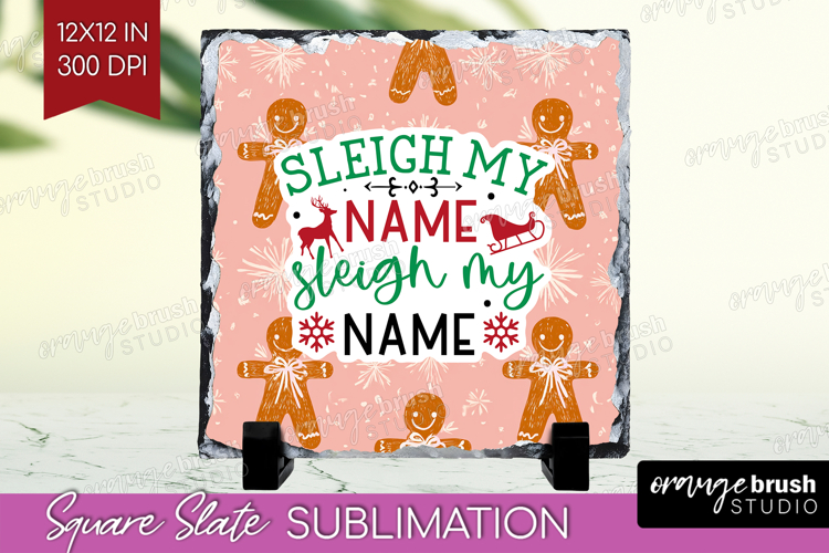 Funny Christmas Quote Slate PNG - Pink Xmas Square Slate