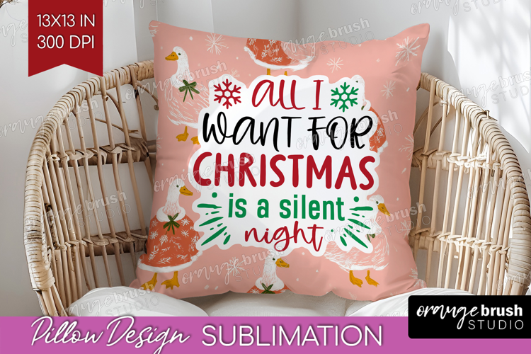 Funny Christmas Quote Pillow Sublimation - Pink Xmas Pillow