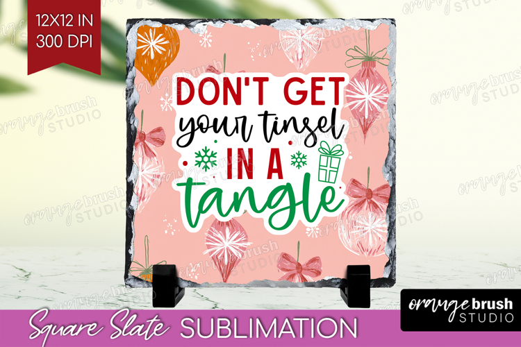Funny Christmas Quote Slate PNG - Pink Xmas Square Slate