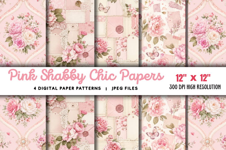 Pink Shabby Chic Papers JPG