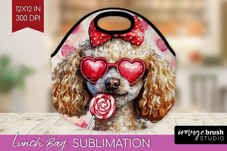 Poodle Valentine Lunch Bag Valentines Day Lunch Bug PNG