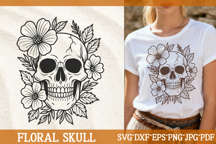 Floral Skull Svg Image 11