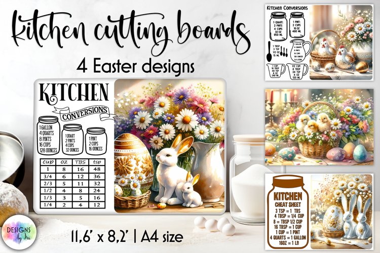 Kitchen Conversion Cutting Board, Easter Farmhouse Design