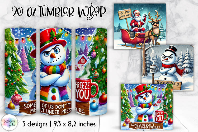 Funny Christmas Tumbler Wrap, Sarcastic Christmas Tumbler