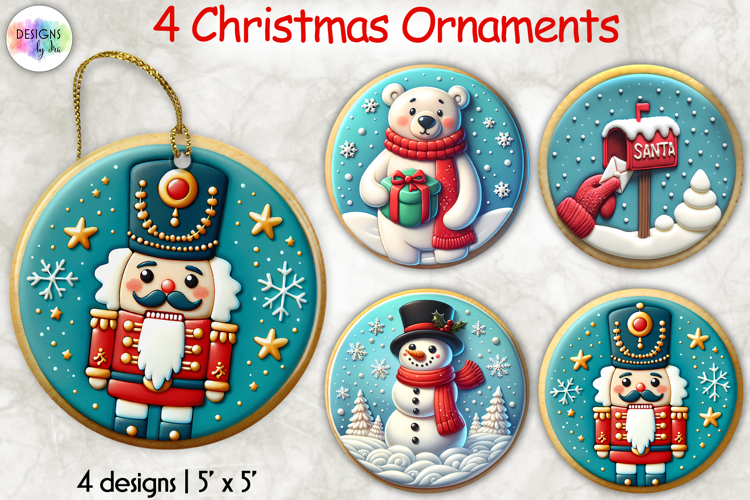 Christmas Ornaments Clipart, Cute Holiday Cookie Ornaments