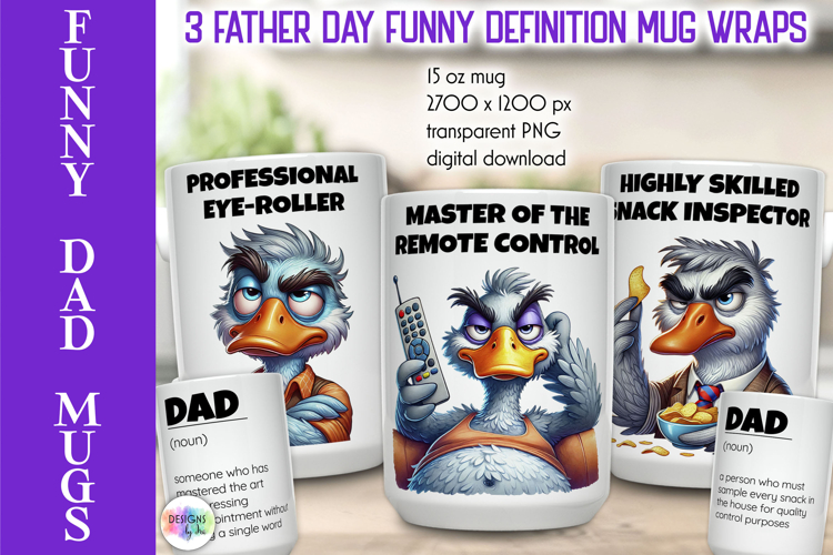 Funny Dad Mug Wrap, Funny Mug Definition Design example image 1