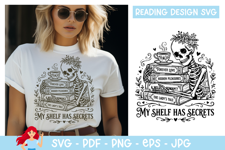 My shelf has secrets SVG, Reading SVG