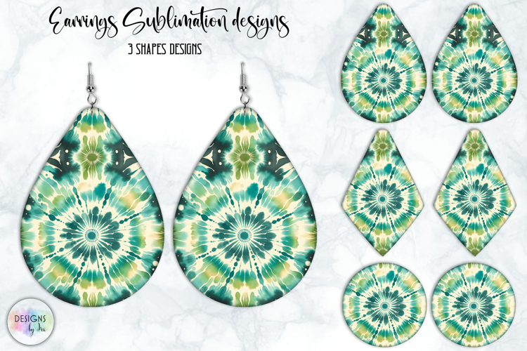 Tie Dye Earrings Sublimation, Boho Teardrop Earrings Print