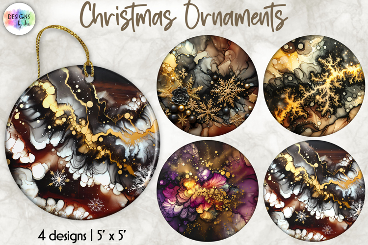 Christmas Ornaments Sublimation, Alcohol Ink Ornaments