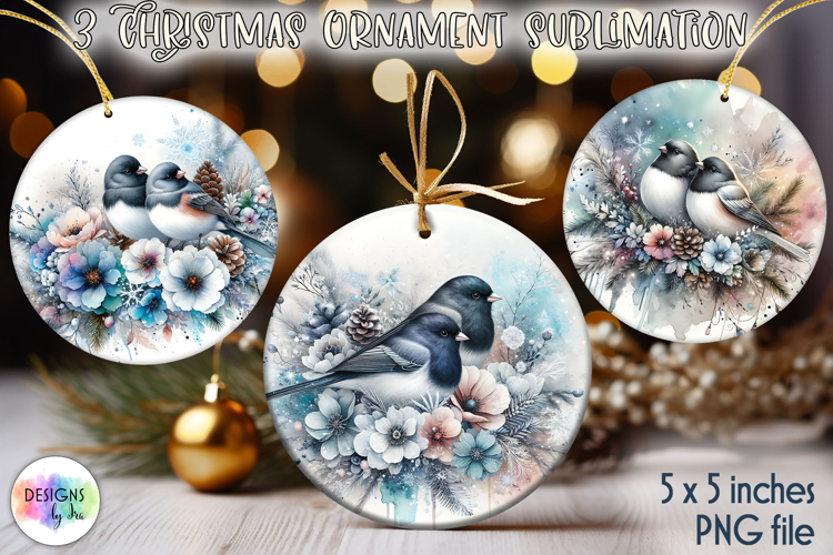 Christmas Ornaments Sublimation, Winter Bird Christmas PNG