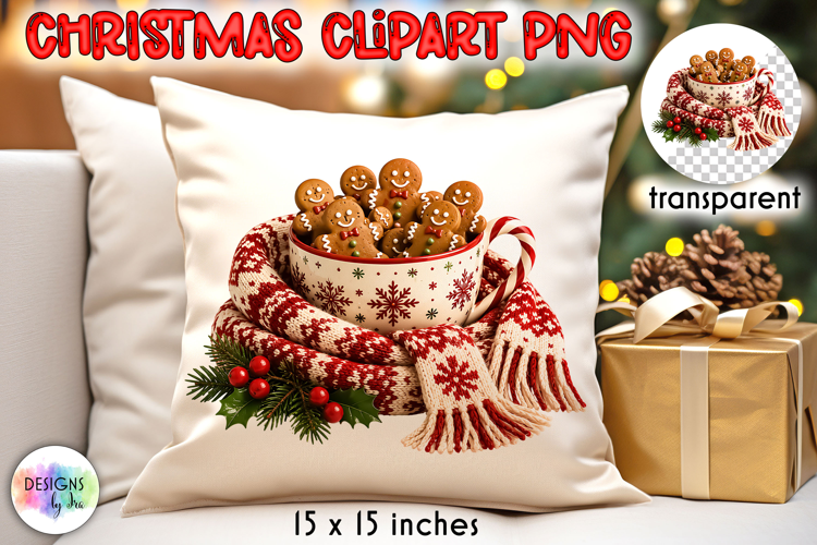 Gingerbread Hot Cocoa Christmas Clipart PNG
