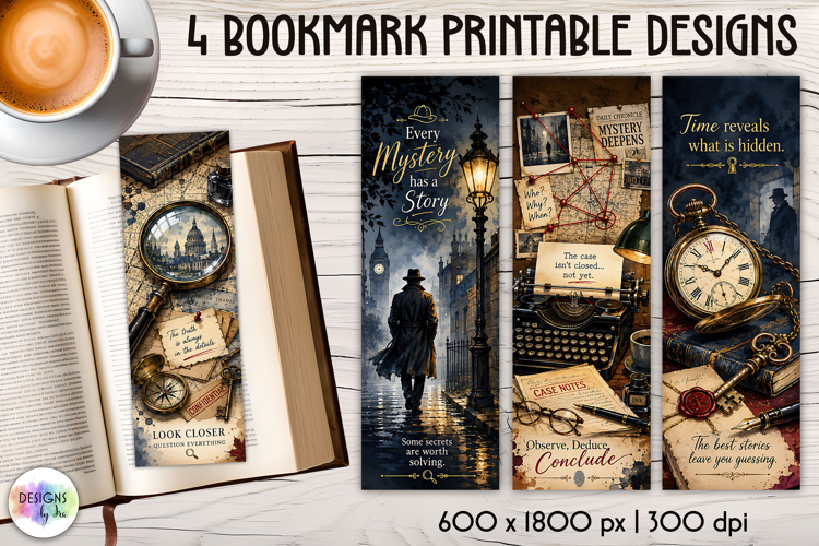 True Crime, Mystery and Detective Printable Bookmarks