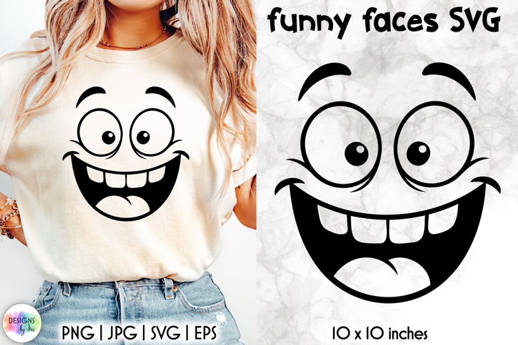 Funny Smiley Face SVG, Sarcastic Cartoon Face Expression PNG