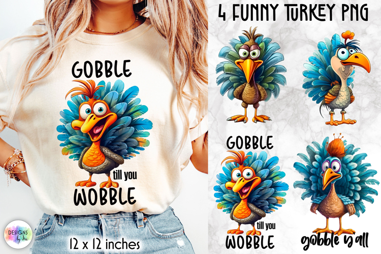Funny Turkey PNG, Thanksgiving Sublimation Designs