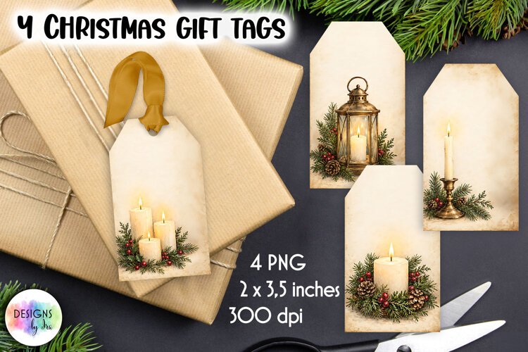 Christmas Gift Tags | Vintage Gift Tags Printable example image 1