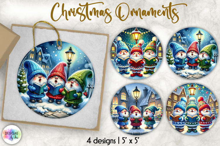 Christmas Ornament Sublimation, Cute Nordic Gnome Ornament