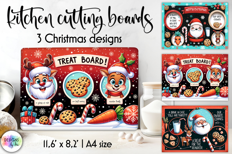 Christmas Treat Board Sublimation, Santas Tray PNG
