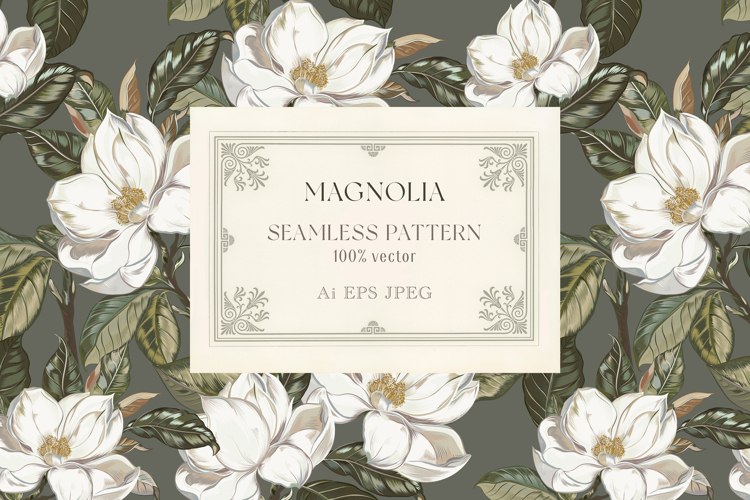 Magnolia vector sophisticated pattern