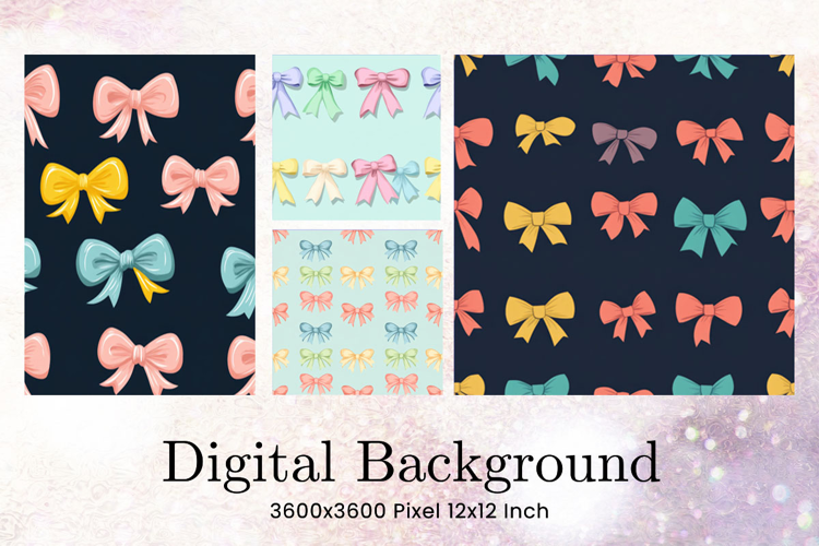 Bow Ribbon Background Bow Digital Paper Pattern Wallpaper_1