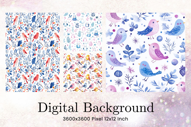 Bird Background Wallpaper Digital Paper Seamless Pattern