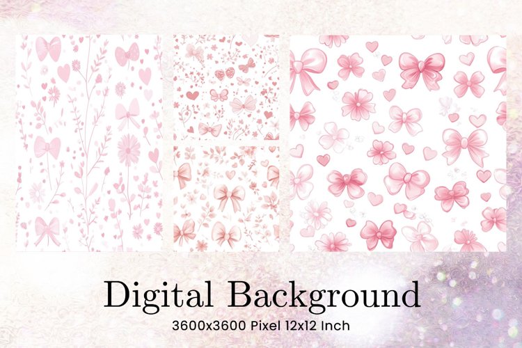 Bow Ribbon Background Bow Digital Paper Pattern Wallpaper