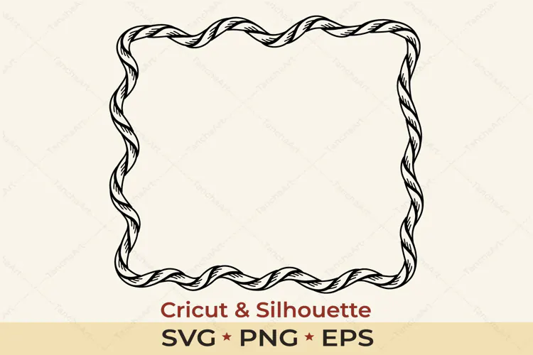 Wavy Rope Frame SVG | Western Lasso frame PNG