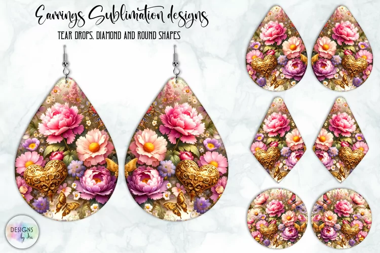 Baroque Flowers Earrings Design, Vintage Floral Earrings