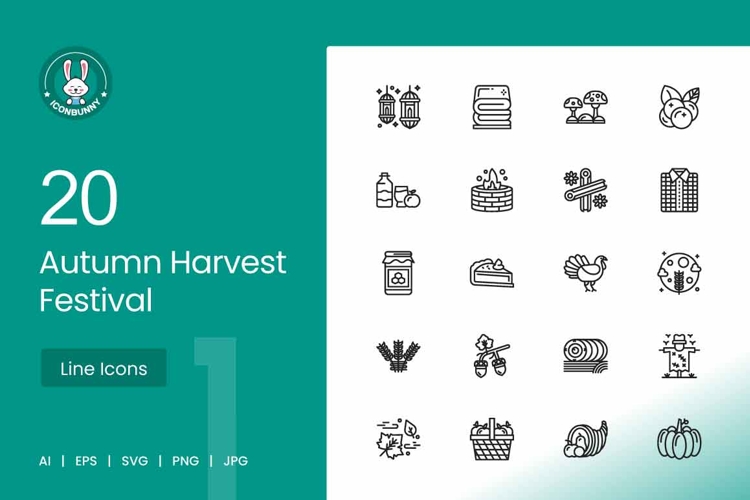 Autumn Harvest Line Icons