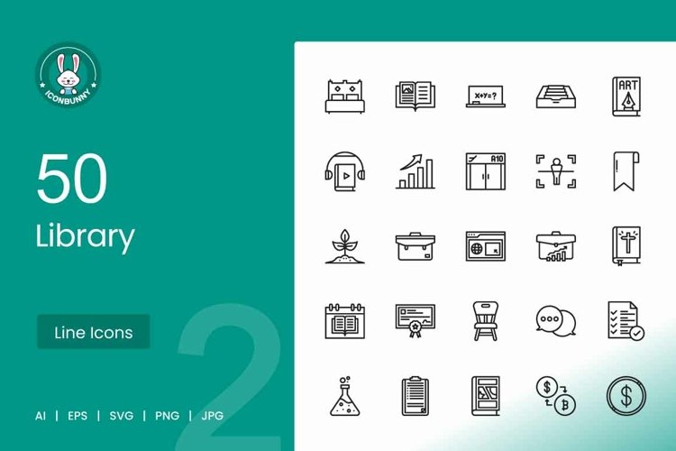 Library Line Icons
