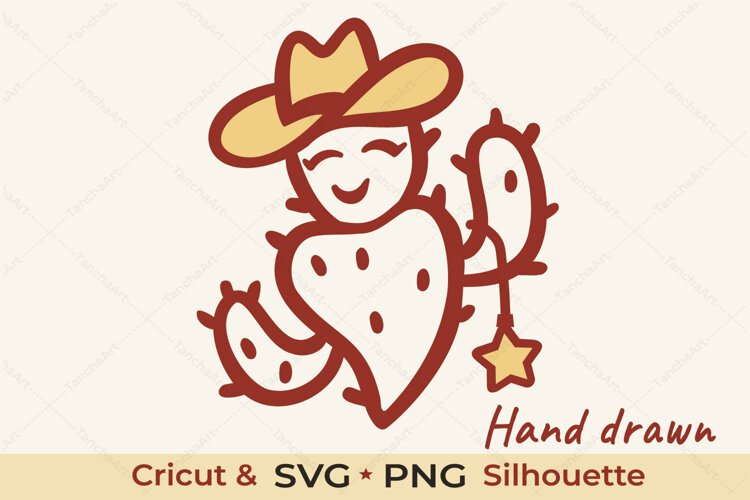 Cactus Christmas SVG Western Cowboy Hat Cut File example image 1