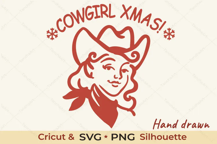Cowgirl Xmas SVG Western Christmas Cut File