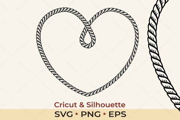 Cowboy Rope Heart SVG | Western Love Design example image 1