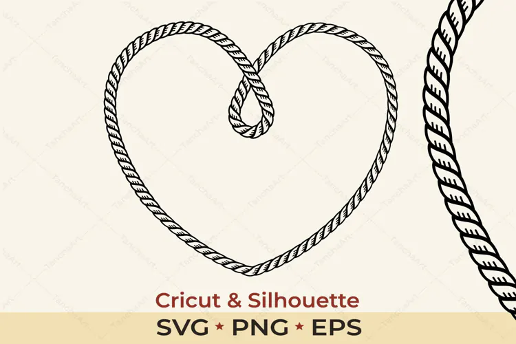 Cowboy Rope Heart SVG | Western Love Design
