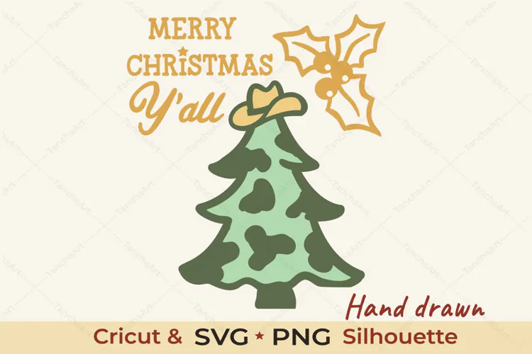 Cowboy Christmas Tree SVG Western Cut File