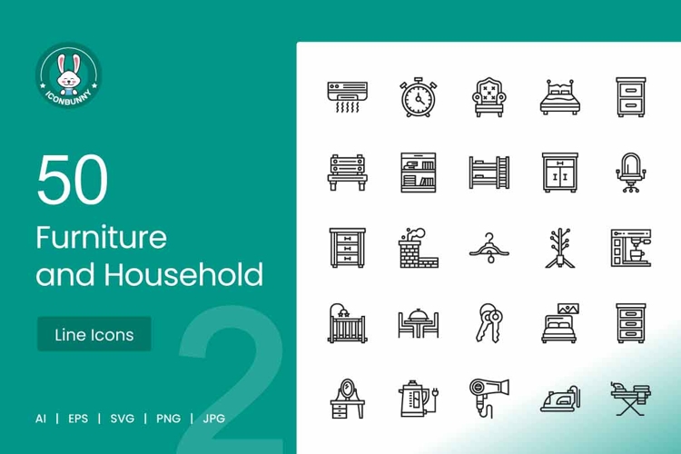 Furniture & Household Line Icons
