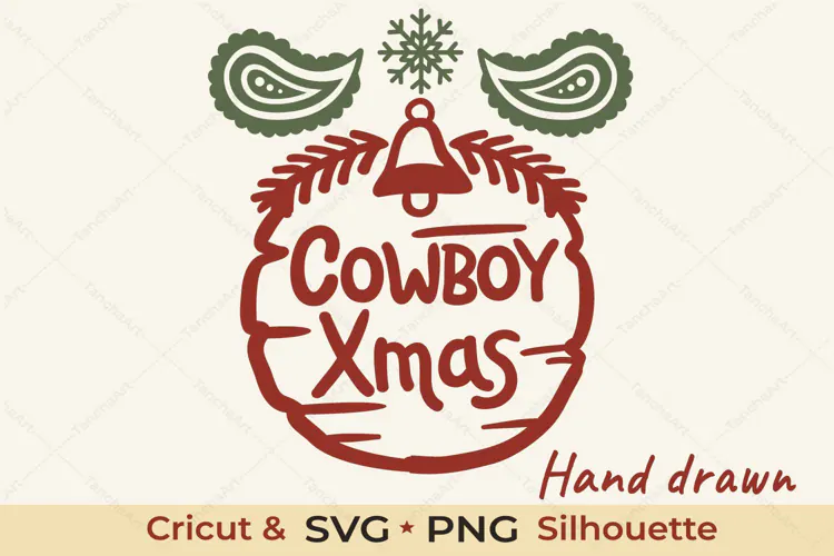 Cowboy Xmas SVG Western Christmas Cut File
